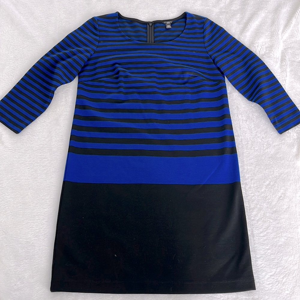 NWOT, Ann Taylor royal blue/black dress